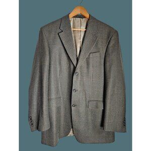 Lauren Ralph Lauren Mens LambsWool Blazer Jacket Houndstooth 42L Multi Color